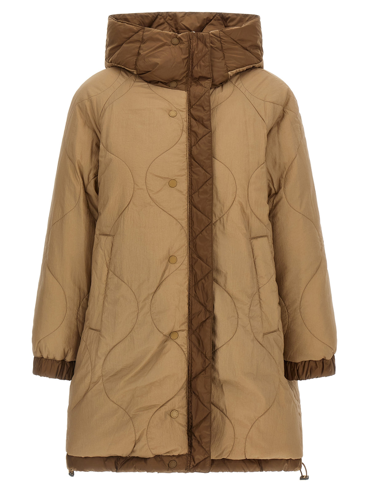Max Mara Anfora Brown Reversible Midi Parka
