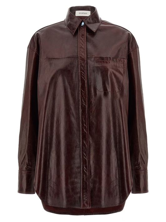 Sportmax Bordeaux Lamb Leather Blouse