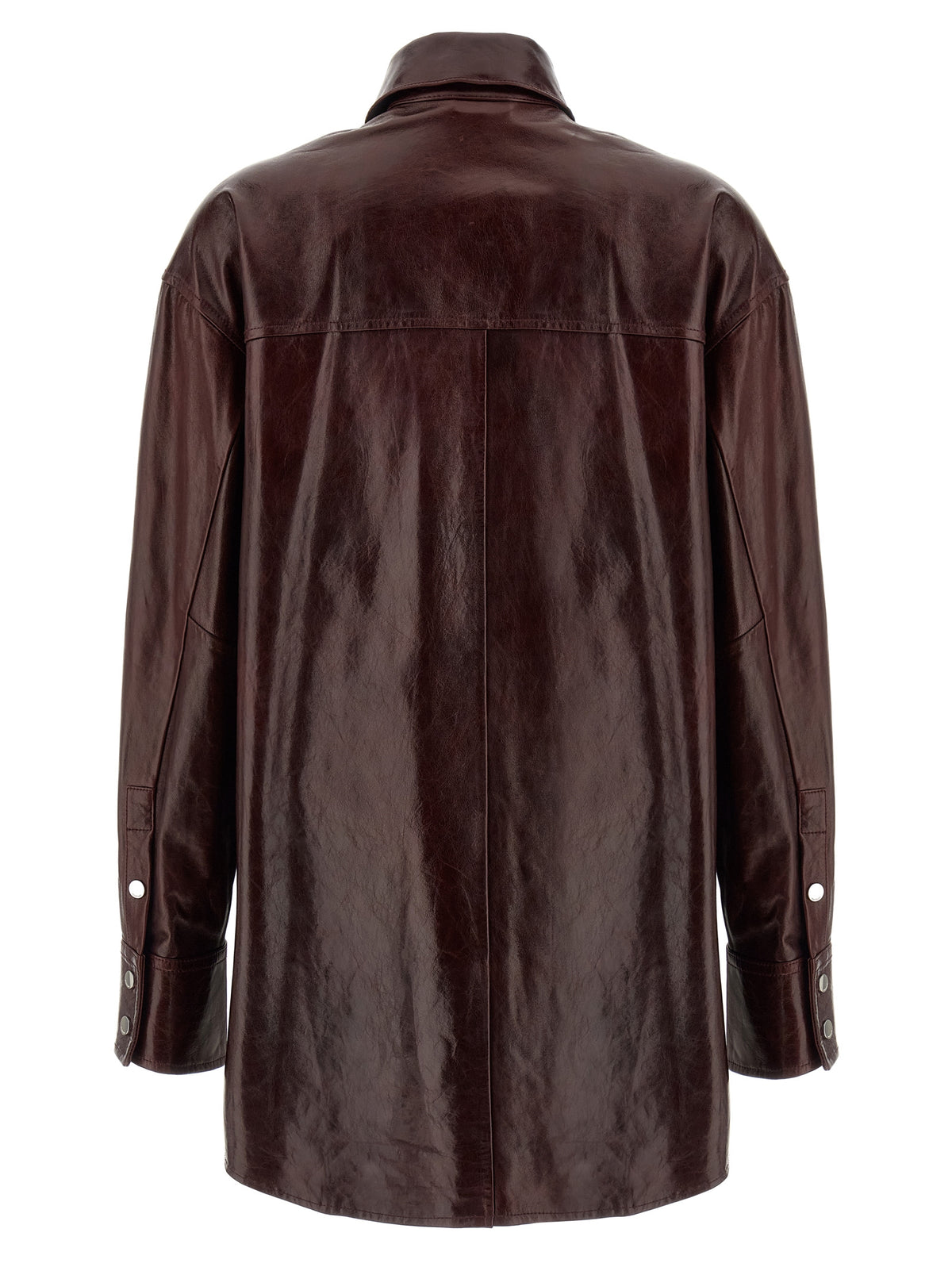 Sportmax Bordeaux Lamb Leather Blouse