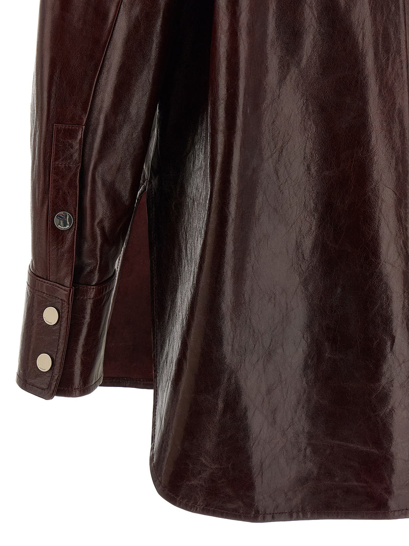 Sportmax Bordeaux Lamb Leather Blouse