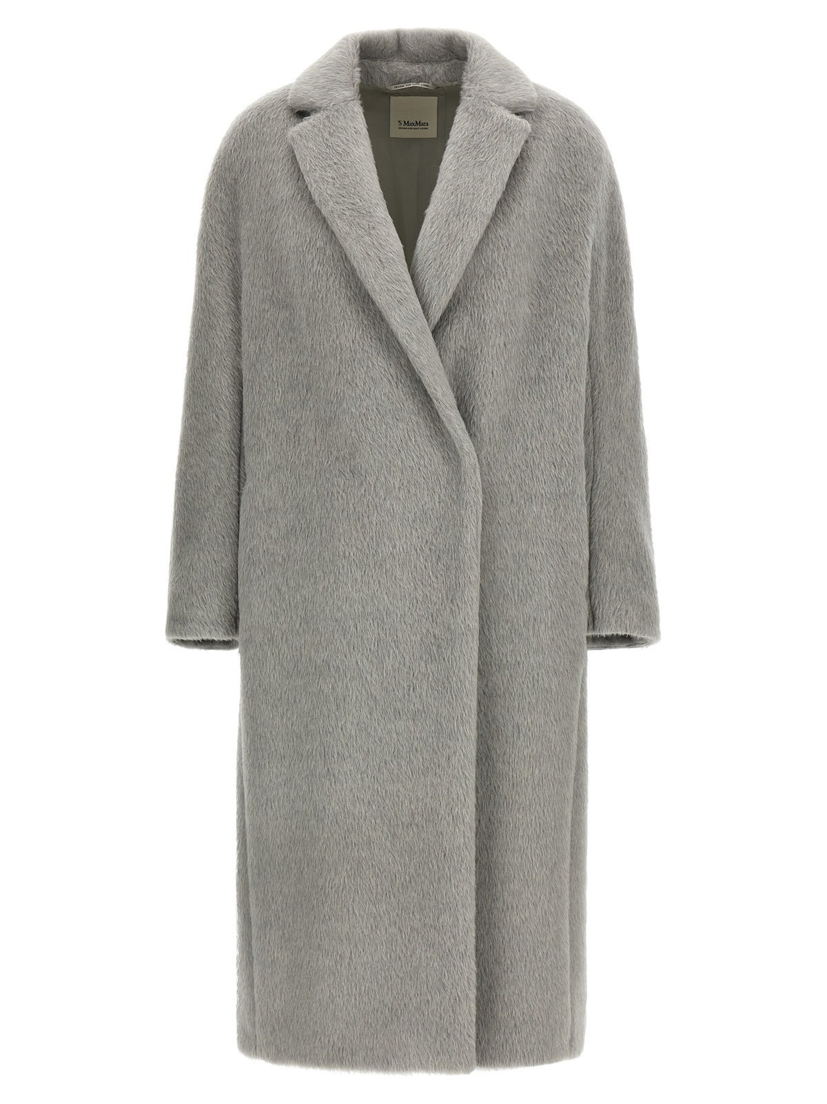 'S Max Mara Gray Alpaca Leather Coat