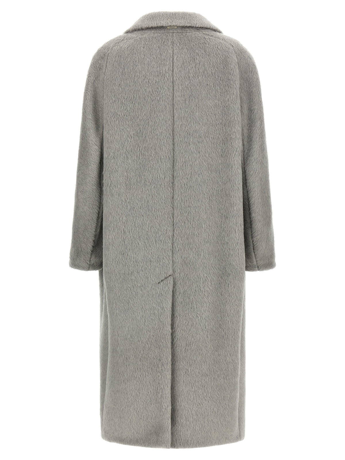 'S Max Mara Gray Alpaca Leather Coat