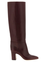 Bottes cuissardes en cuir bordeaux Paris Texas