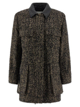 Max Mara Multicolor Virgin Wool Shell Jacket