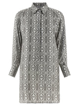 Max Mara Grembo Gray Silk Short Dress