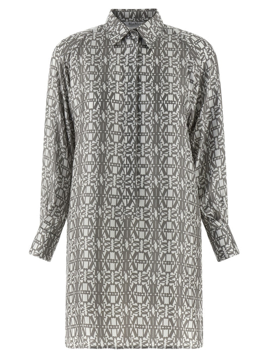 Max Mara Grembo Gray Silk Short Dress