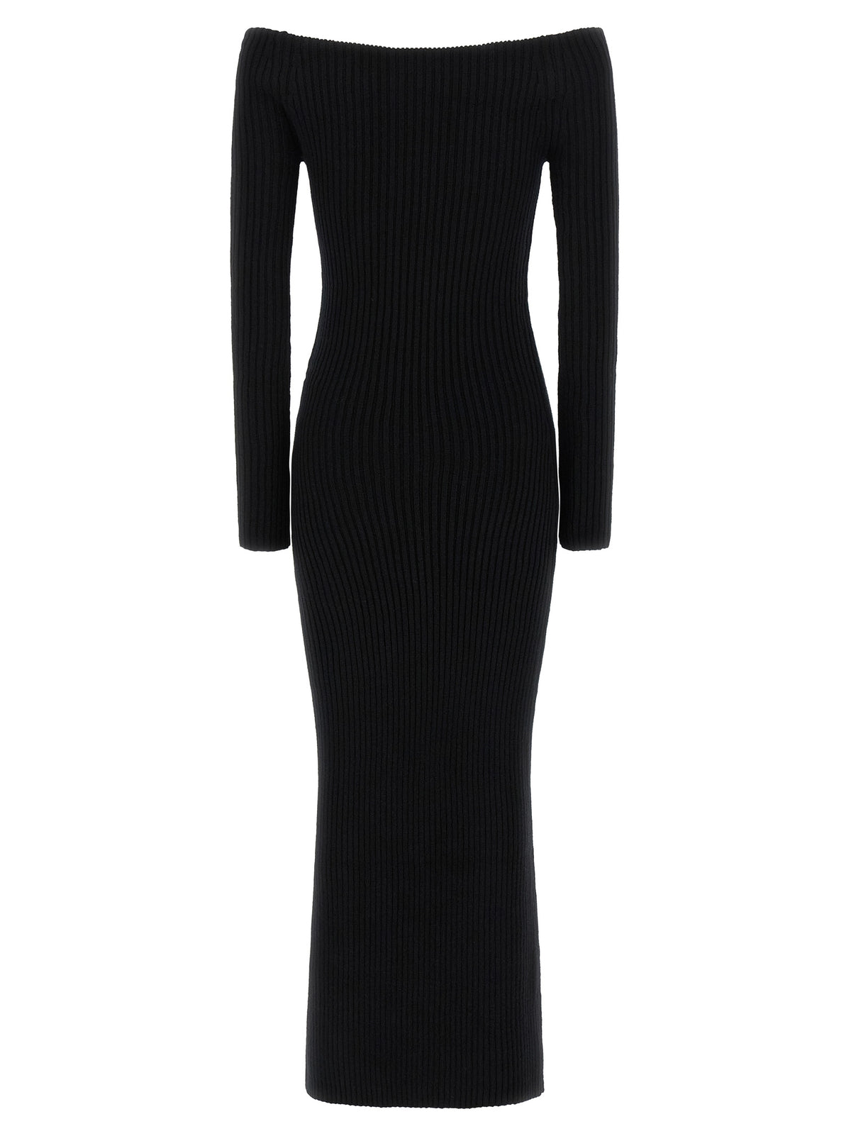 Max Mara Black Wool Long Dress