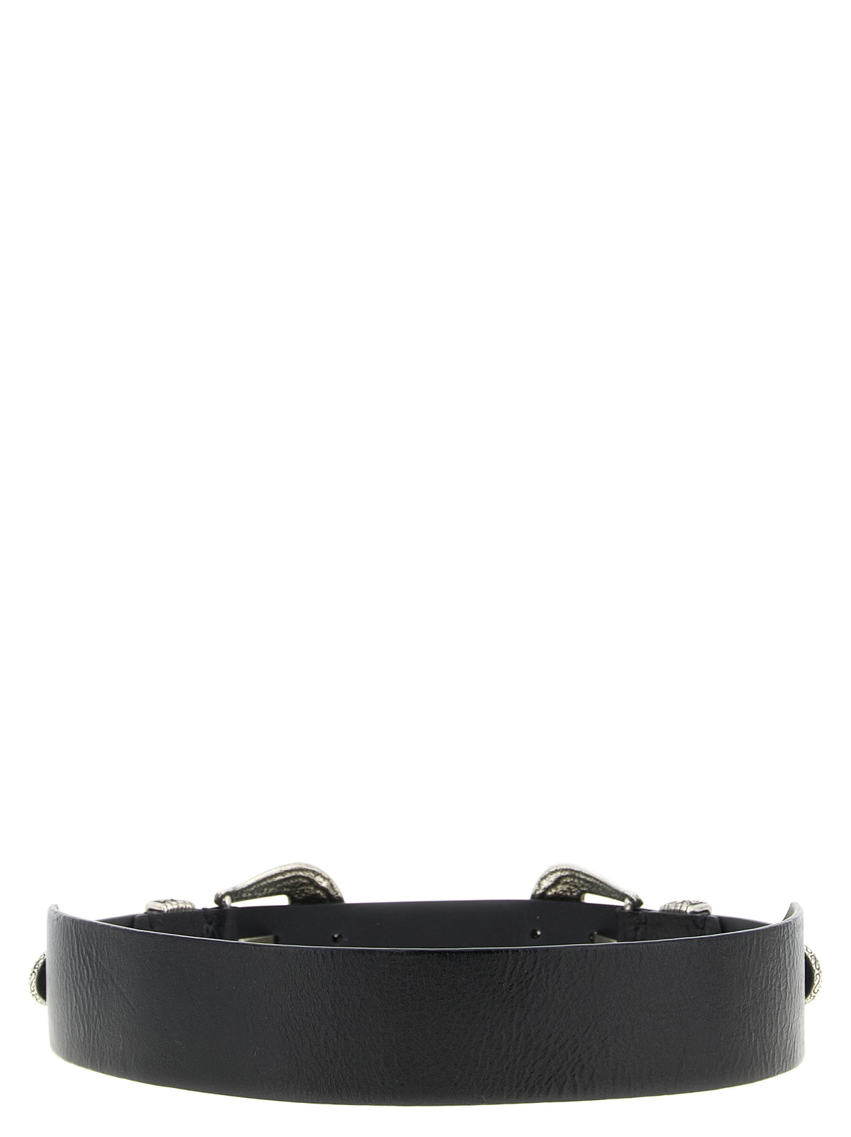 Golden Goose Black Cowhide Double Buckle Belt