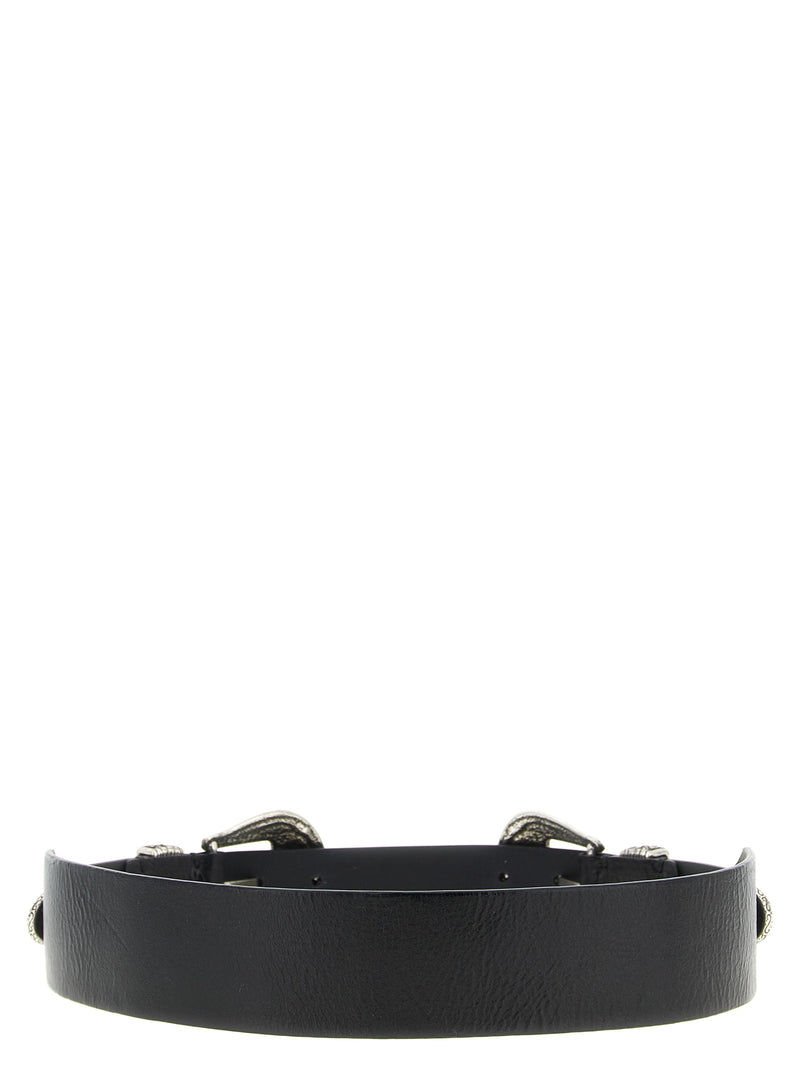 Golden Goose Black Cowhide Regular Belt - Double Buckle Style