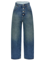 MM6 Maison Margiela Blue Cotton Straight-Leg Jeans