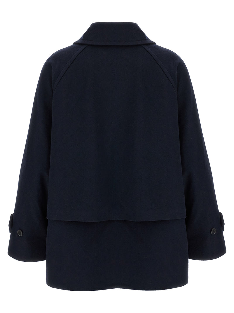 Alberto Biani Blue Virgin Wool Coat