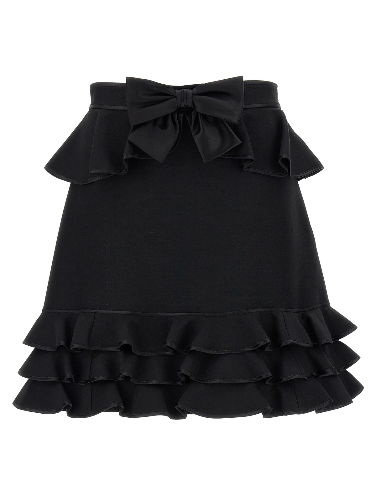 Valentino Garavani Black Virgin Wool Long Skirt