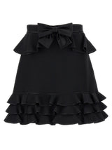 Valentino Garavani Black Virgin Wool Long Skirt