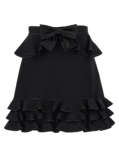 Valentino Garavani Black Virgin Wool Long Skirt