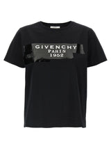 Givenchy Black Cotton T-Shirt with 3D Tape Design