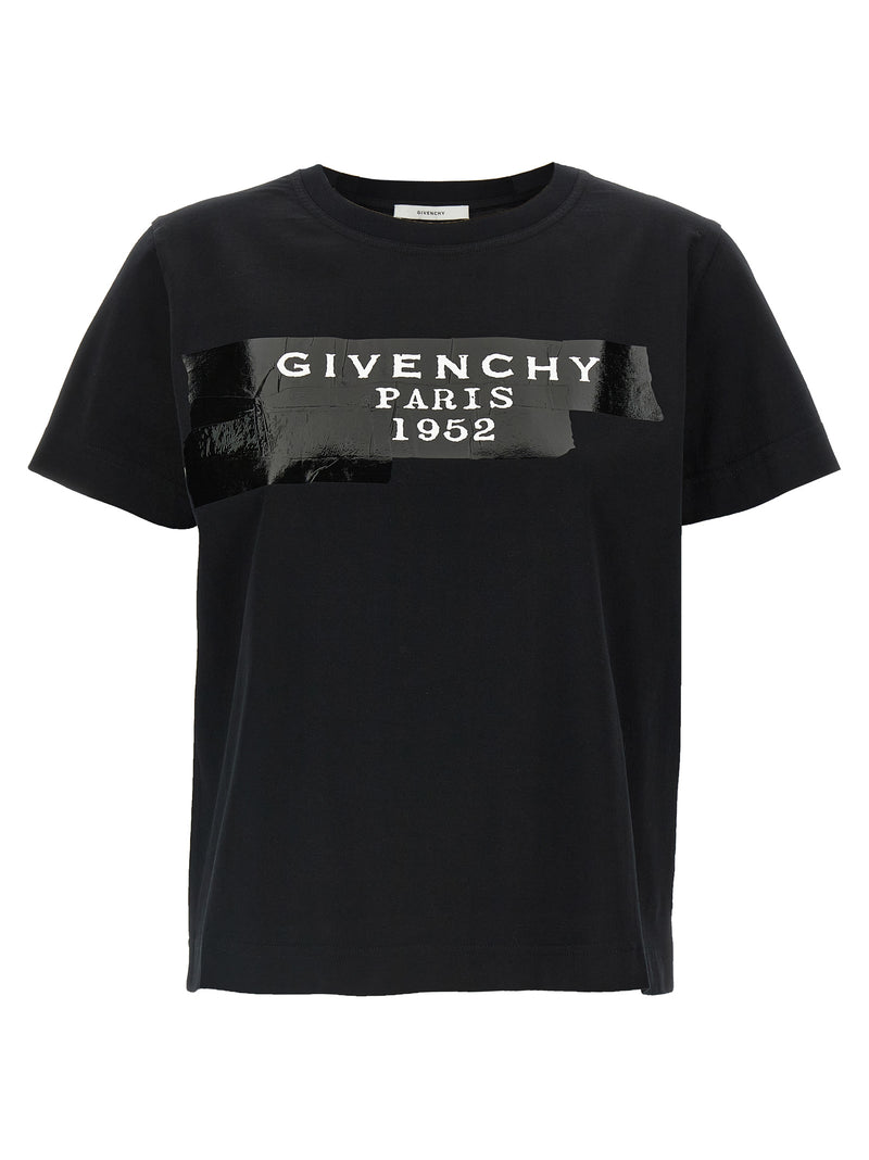Givenchy Black Cotton T-Shirt with 3D Tape Design