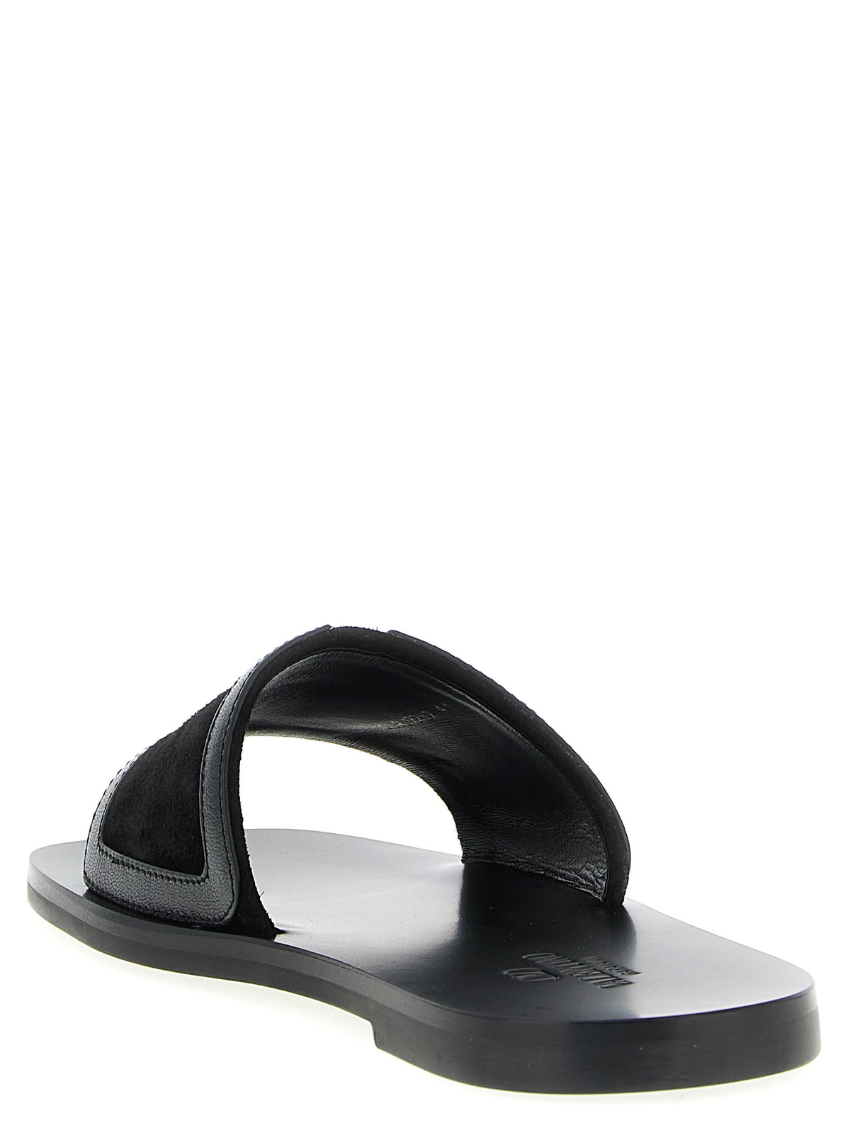 Valentino Garavani Black Calfskin Slides - Viva Superstar