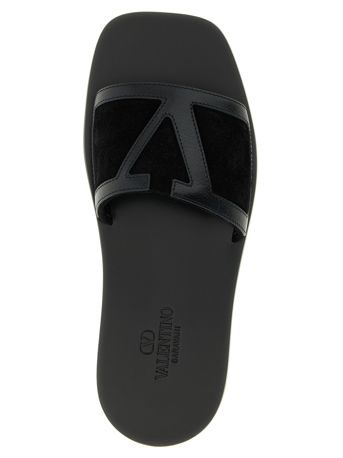 Valentino Garavani Black Calfskin Slides - Viva Superstar