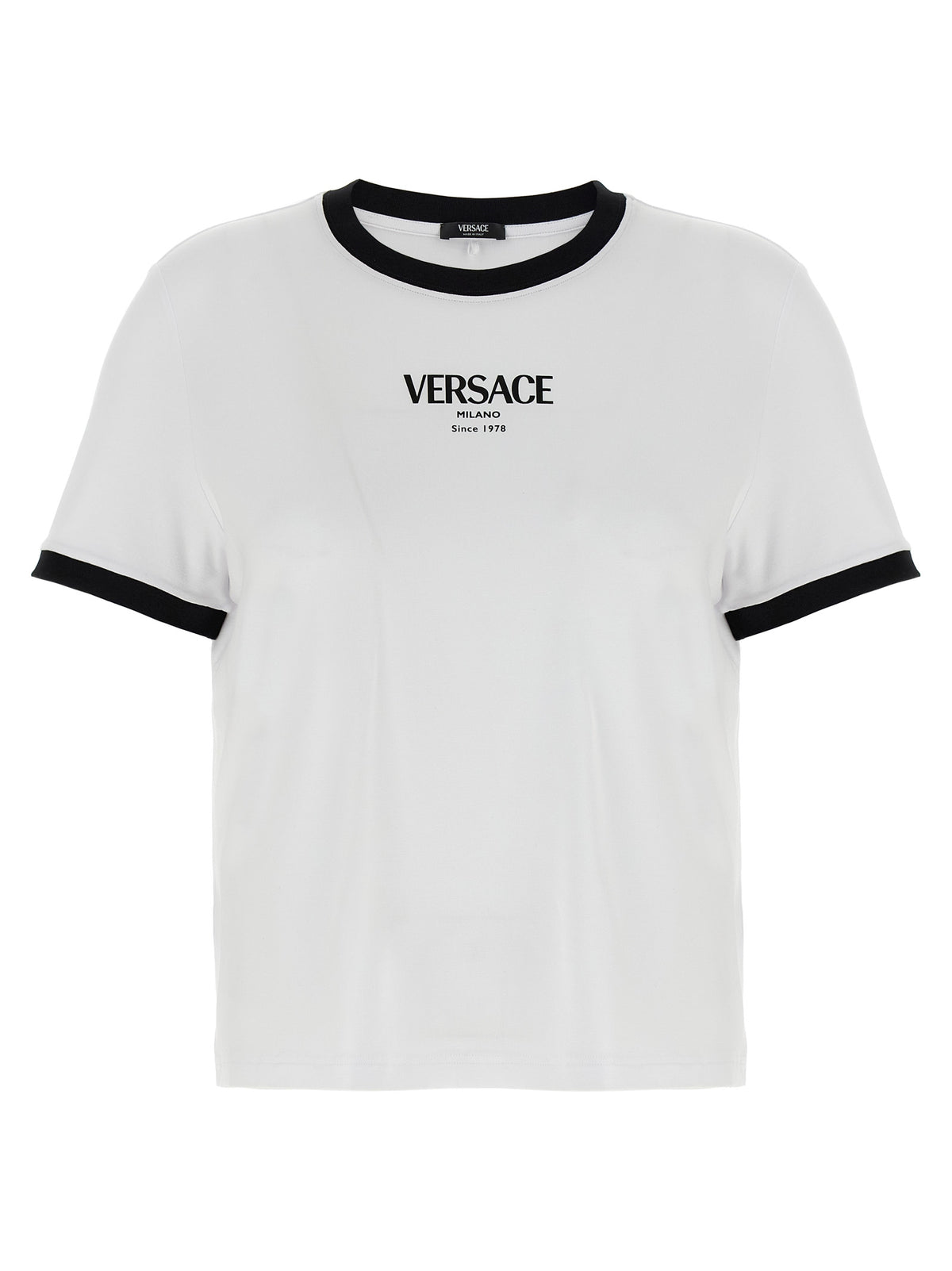 T-shirt Bicolore en Viscose Versace