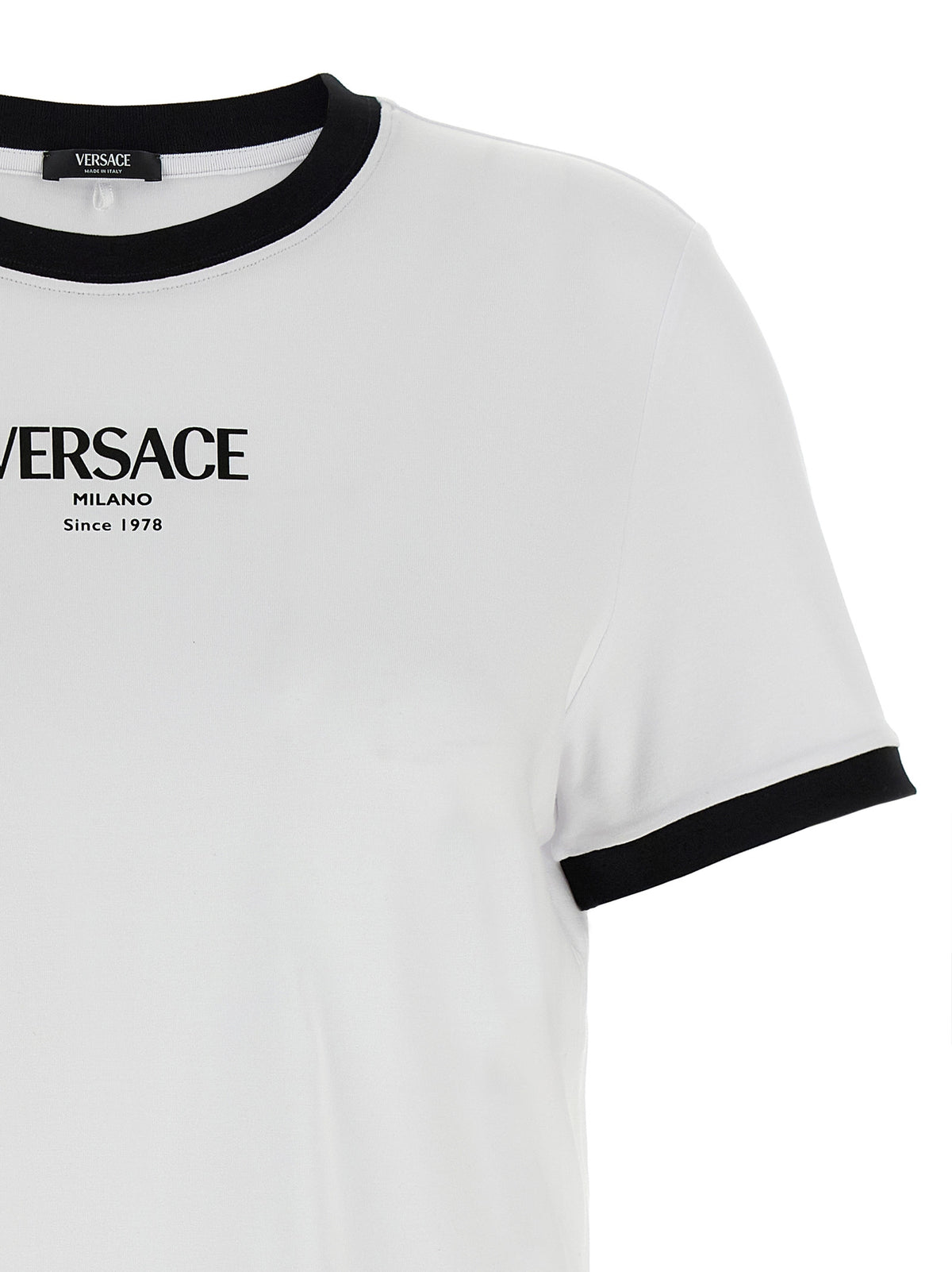 T-shirt Bicolore en Viscose Versace