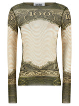 T-shirt Jean Paul Gaultier en polyamide multicolore à manches longues