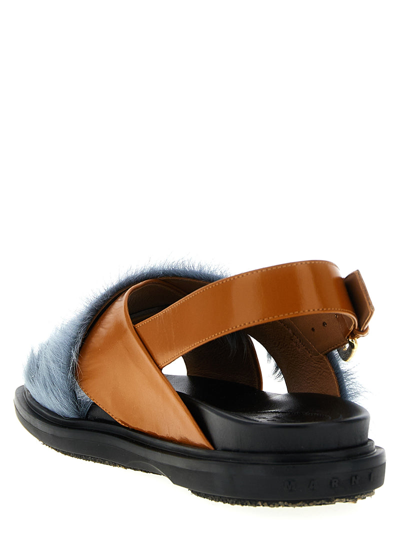 Marni Multicolor Lamb Leather Flat Sandals for Women