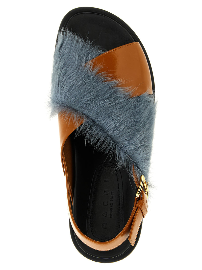 Marni Multicolor Lamb Leather Flat Sandals for Women