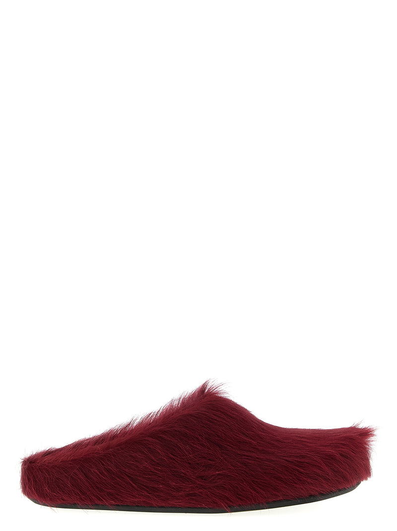 Sabots Marni en veau Bordeaux