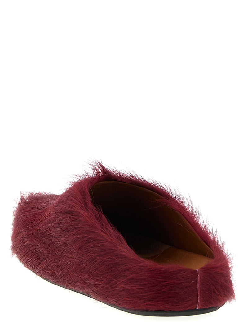 Sabots Marni en veau Bordeaux