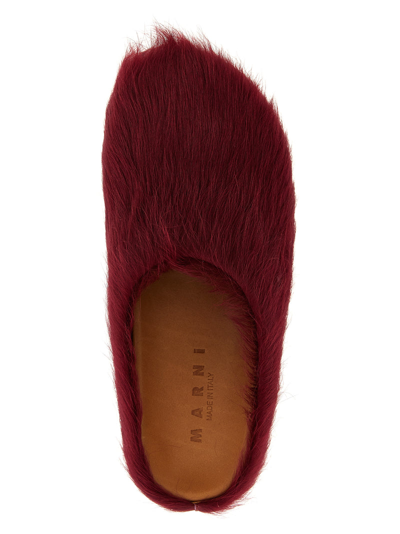 Sabots Marni en veau Bordeaux