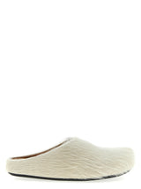 Mules en cuir de veau blanc Marni