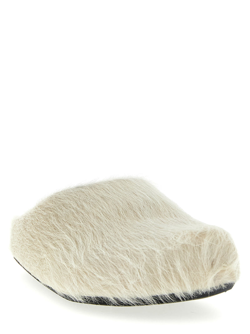 Mules en cuir de veau blanc Marni