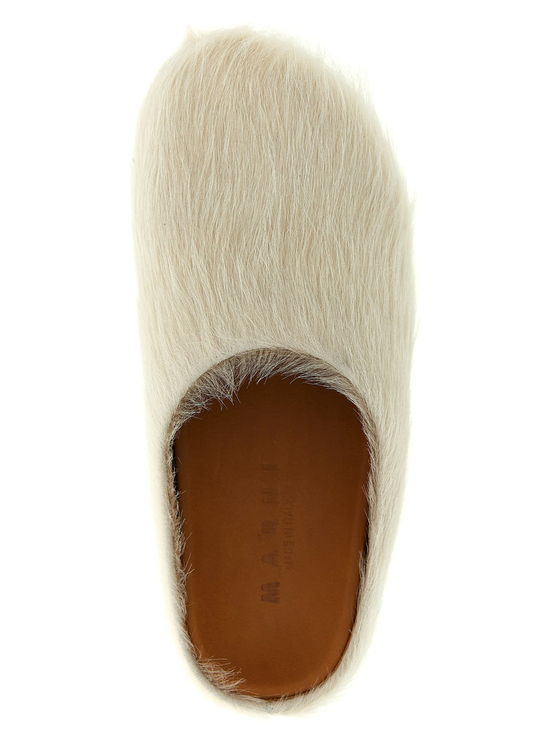 Mules en cuir de veau blanc Marni