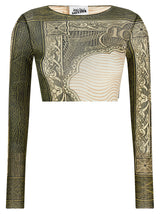 T-shirt Jean Paul Gaultier en polyamide multicolore à manches longues