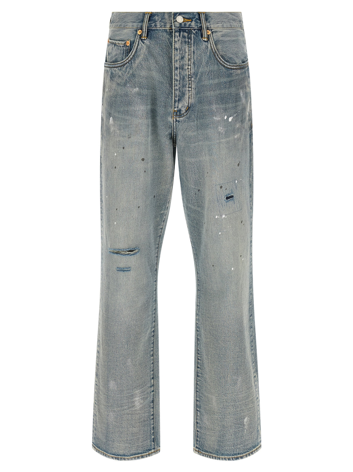 PURPLE Blue Cotton Straight-Leg Jeans for Men