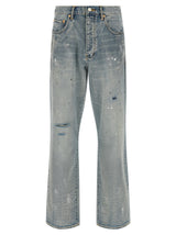 PURPLE Blue Cotton Straight-Leg Jeans for Men