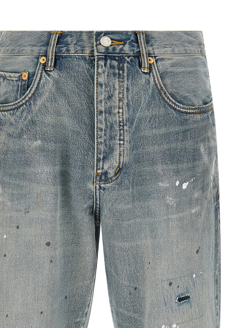 PURPLE Blue Cotton Straight-Leg Jeans for Men