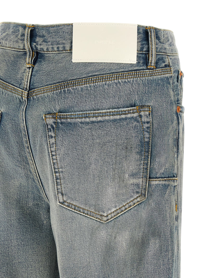 PURPLE Blue Cotton Straight-Leg Jeans for Men