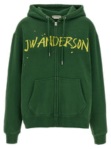 Sweat à capuche bicolore en coton J.W.Anderson