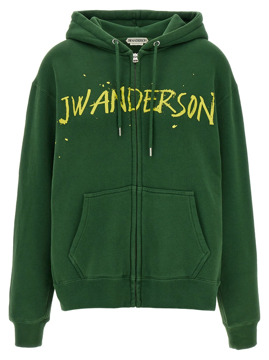 Sweat à capuche bicolore en coton J.W.Anderson