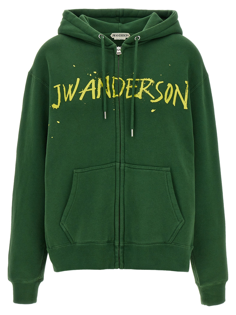 Sweat à capuche bicolore en coton J.W.Anderson