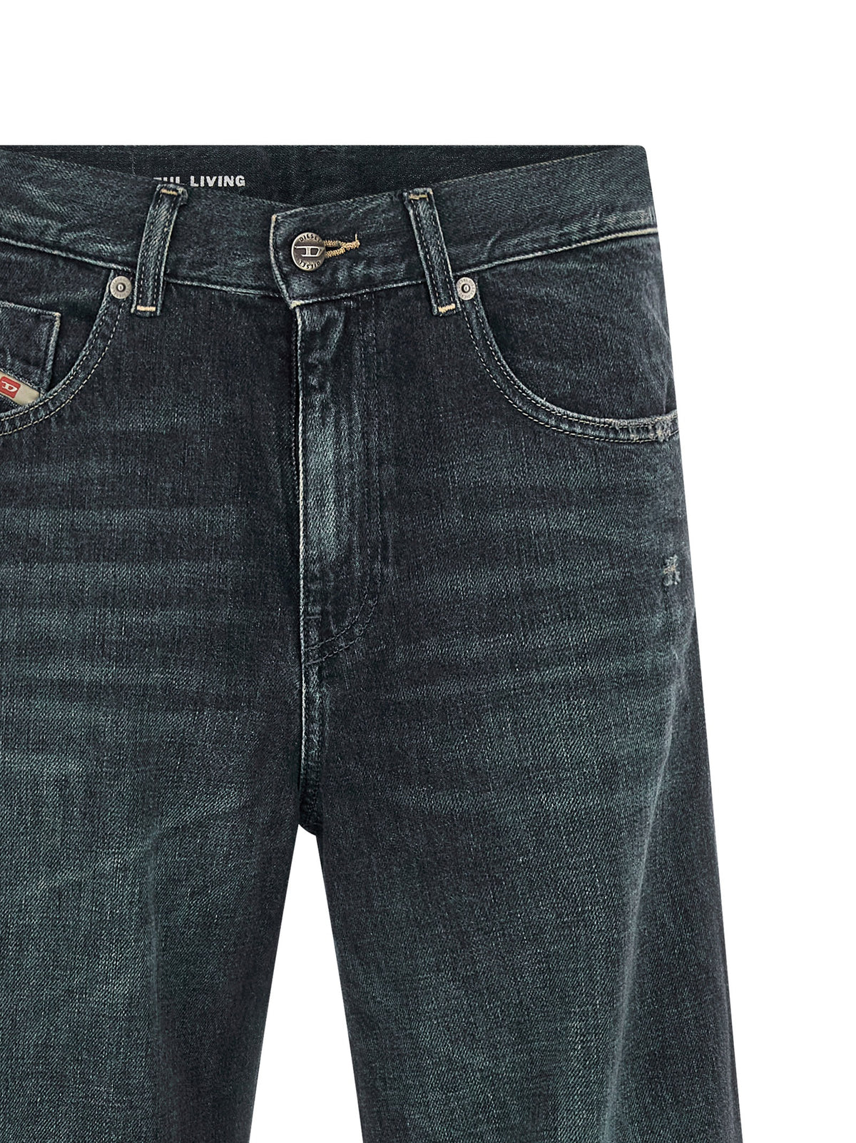 Diesel D-Akemi Blue Cotton Flared Jeans