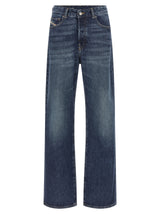 Diesel Blue Cotton Straight-Leg Jeans