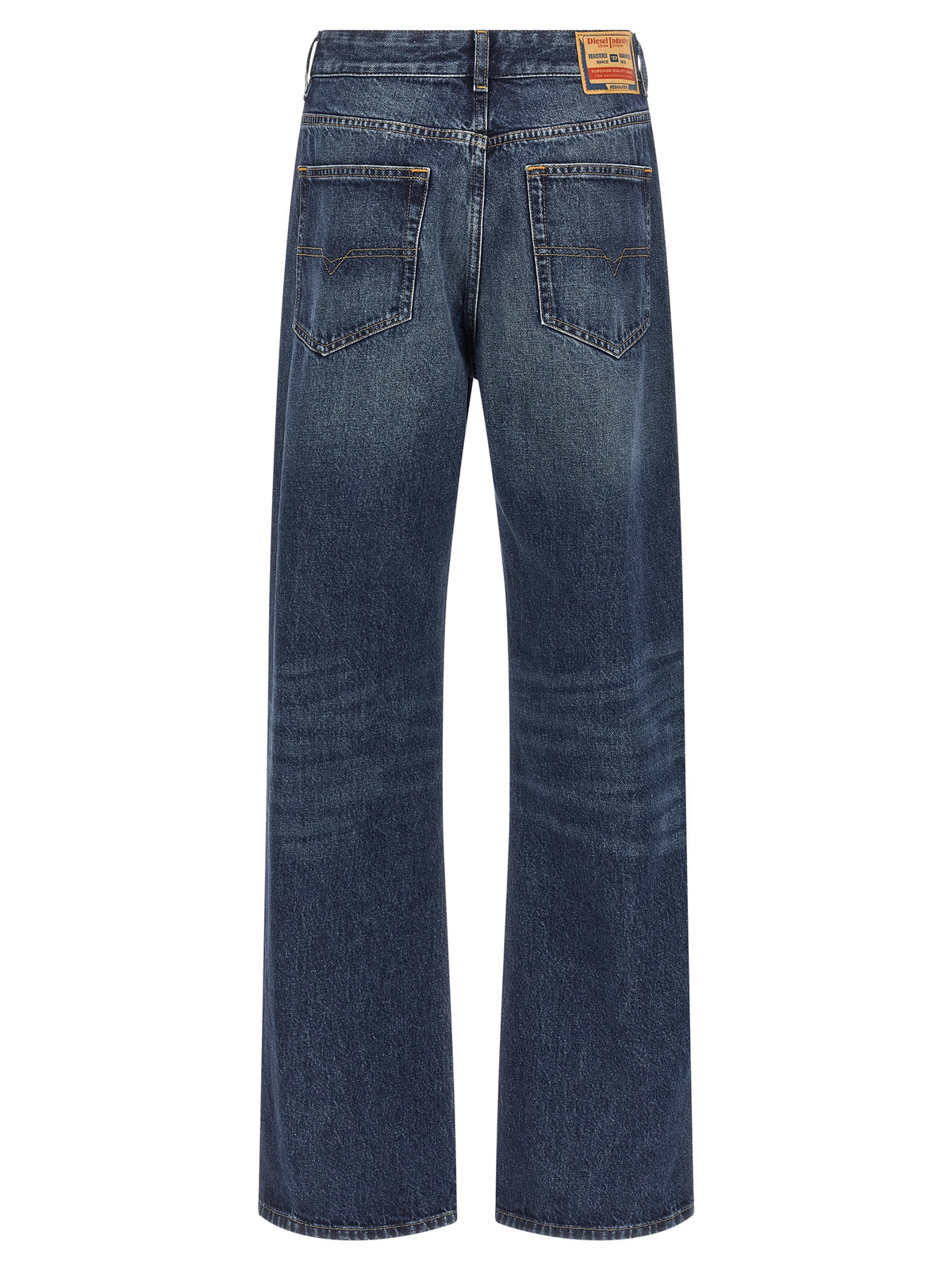 Diesel Blue Cotton Straight-Leg Jeans