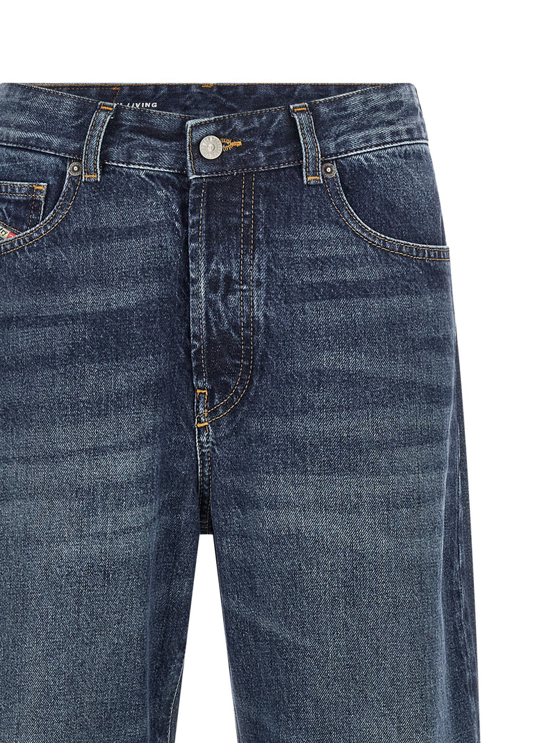 Diesel D-Sent Blue Cotton Straight-Leg Jeans for Women