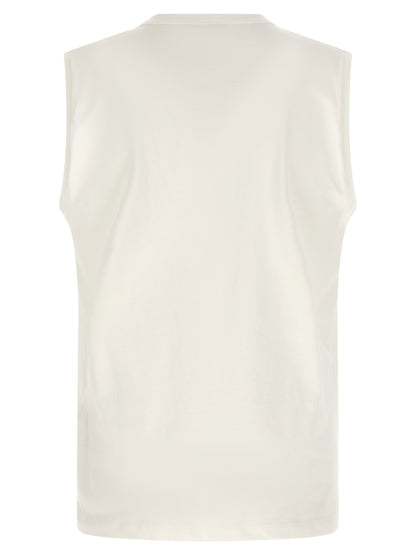 Diesel White Cotton Sleeveles T-Shirt