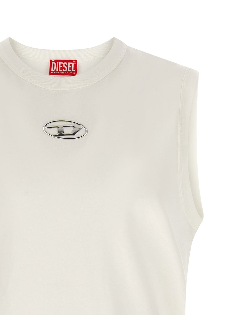 Débardeur sans manches en coton blanc Diesel