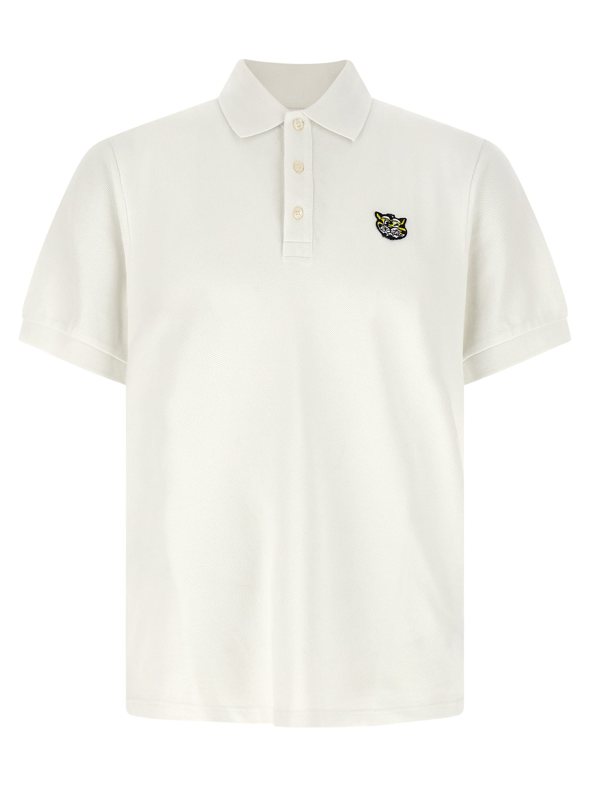Kenzo Wild Tiger Gots White Cotton Polo Shirt