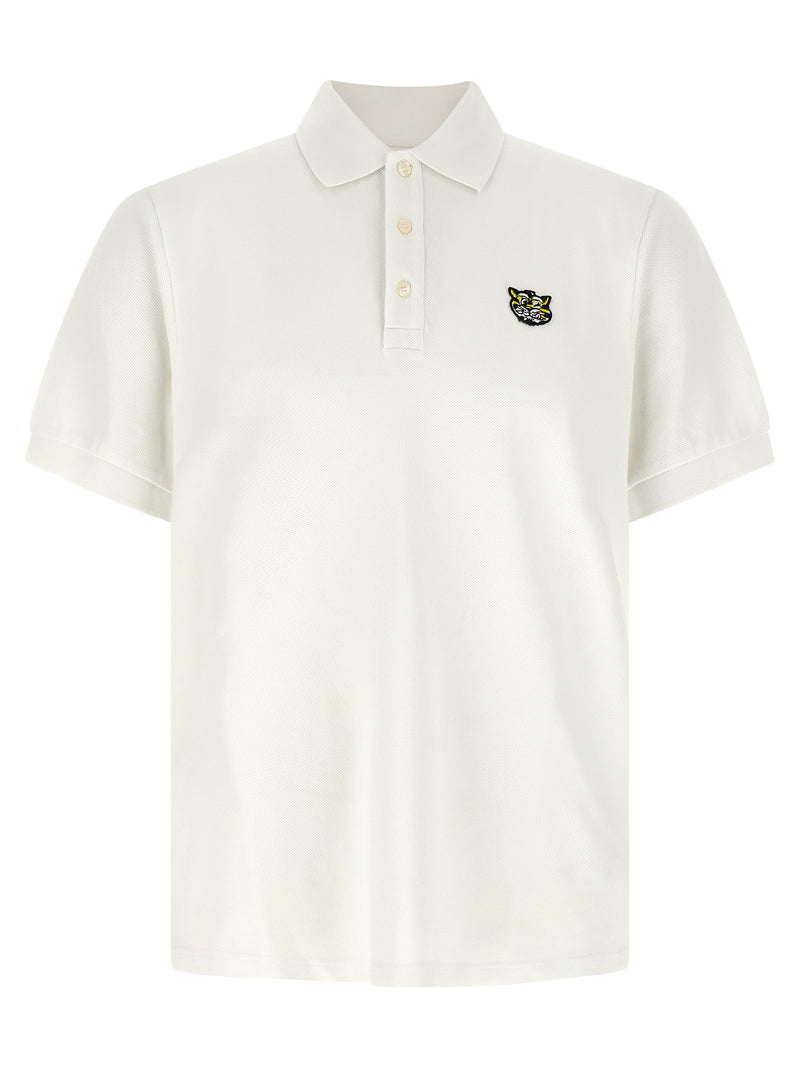 Kenzo Wild Tiger Gots White Cotton Polo Shirt