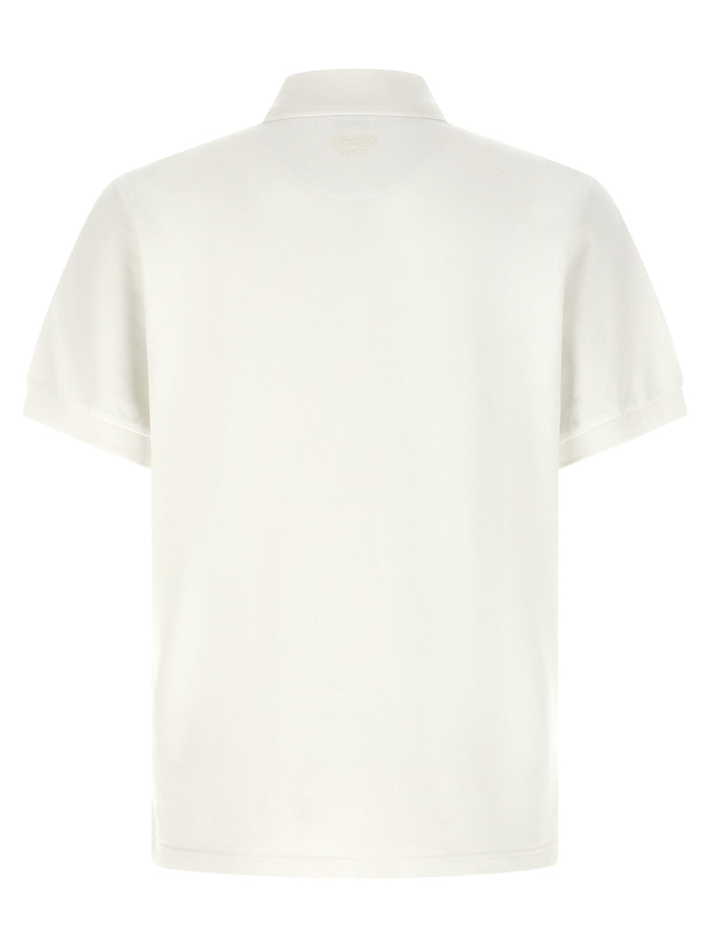 Kenzo Wild Tiger Gots White Cotton Polo Shirt
